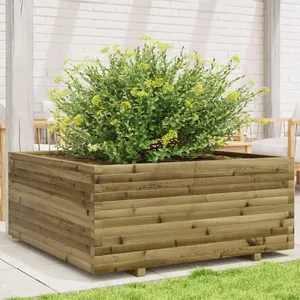 vidaXL Jardinière 110x110x49,5 cm bois de pin imprégné pas cher