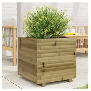 vidaXL Jardinière 50x50x49,5 cm bois de pin imprégné pas cher