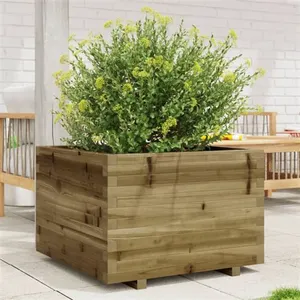 vidaXL Jardinière 70x70x49,5 cm bois de pin imprégné pas cher