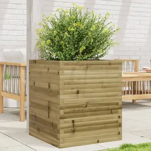 vidaXL Jardinière 60x60x68,5 cm bois de pin imprégné pas cher