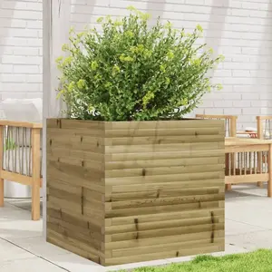 vidaXL Jardinière 70x70x68,5 cm bois de pin imprégné pas cher