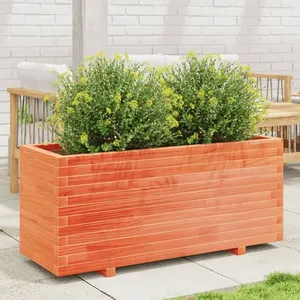 vidaXL Jardinière cire marron 110x40x49,5 cm bois de pin massif pas cher