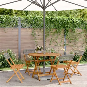 vidaXL Ensemble à manger de jardin 5 pcs résine tressée et bois massif pas cher