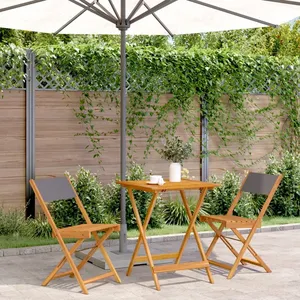 vidaXL Ensemble de bistro 3 pcs anthracite tissu et bois massif pas cher