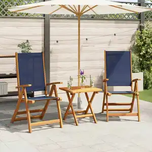 vidaXL Chaises pliables de jardin lot de 2 bois d'acacia et textilène pas cher