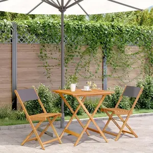 vidaXL Ensemble de bistro 3 pcs anthracite tissu et bois massif pas cher