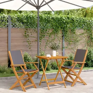 vidaXL Ensemble de bistro 3 pcs anthracite tissu et bois massif pas cher
