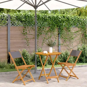 Comparateur de prix : vidaXL Ensemble de bistro 3 pcs anthracite tissu et bois massif