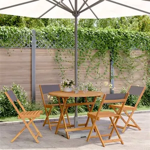 vidaXL Ensemble à manger de jardin 5 pcs anthracite tissu bois massif pas cher
