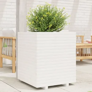 vidaXL Jardinière blanc 60x60x72 cm bois de pin massif pas cher