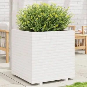 Comparateur de prix : vidaXL Jardinière blanc 70x70x72,5 cm bois de pin massif
