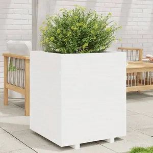 Comparateur de prix : vidaXL Jardinière blanc 60x60x72,5 cm bois de pin massif