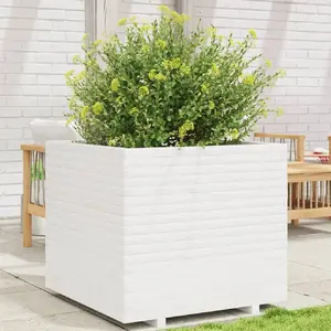 Comparateur de prix : vidaXL Jardinière blanc 80x80x72 cm bois de pin massif