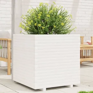 vidaXL Jardinière blanc 70x70x72 cm bois de pin massif