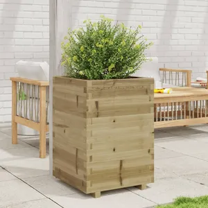 vidaXL Jardinière 50x50x72,5 cm bois de pin imprégné pas cher