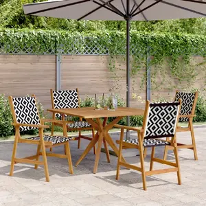 vidaXL Ensemble à manger de jardin 5 pcs Bois d'acacia solide pas cher