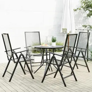 Comparateur de prix : vidaXL Ensemble de chaises de jardin inclinables 5 pcs anthracite