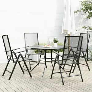 vidaXL Ensemble de chaises de jardin inclinables 5 pcs anthracite pas cher