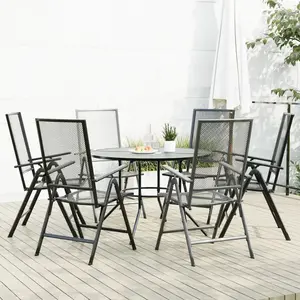 vidaXL Ensemble de chaises de jardin inclinables 7 pcs anthracite pas cher
