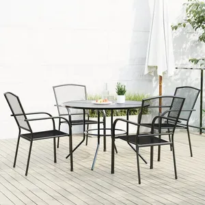vidaXL Ensemble de chaises de jardin empilables 5 pcs anthracite pas cher