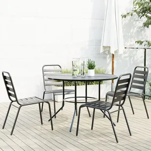 vidaXL Ensemble de chaises de jardin empilables 5 pcs anthracite pas cher