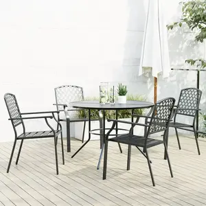 Comparateur de prix : vidaXL Ensemble de chaises de jardin empilables 5 pcs anthracite