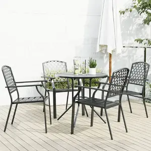Comparateur de prix : vidaXL Ensemble de chaises de jardin empilables 5 pcs anthracite