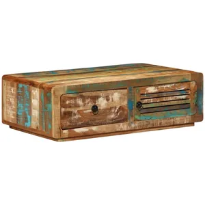 vidaXL Table basse 89x55x29 cm bois de récupération massif pas cher