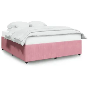 VidaXL Cadre de lit sans matelas rose 180x200 cm velours 3285029 pas cher