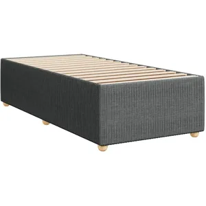 vidaXL Cadre de lit gris foncé simple tissu pas cher