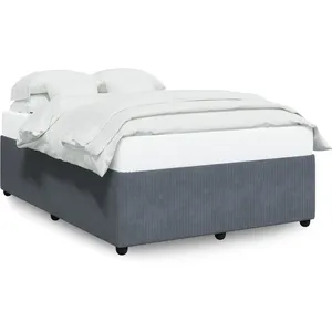 vidaXL Cadre de lit Gris foncé 160 x 200 cm Velours pas cher