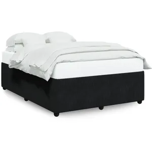 vidaXL Cadre de lit Noir 140x190 cm Velours pas cher