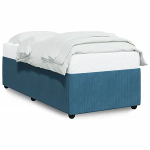 vidaXL Cadre de lit bleu 90x200 cm velours pas cher