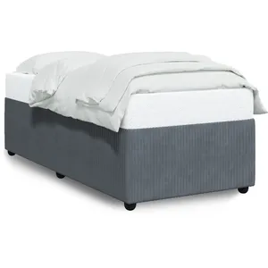 vidaXL Vidaxl Cadre De Lit Sans Matelas Gris Foncé 100x200 Cm Velours pas cher