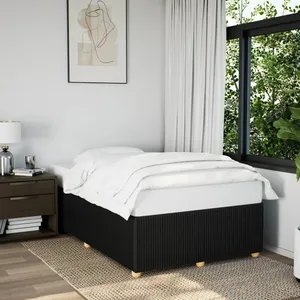vidaXL Vidaxl Cadre De Lit Sans Matelas Noir 120x200 Cm Tissu pas cher