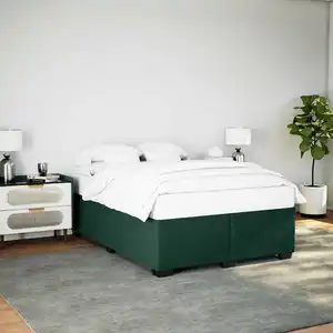 vidaXL Cadre de lit Vert foncé 140x200 cm Velours pas cher