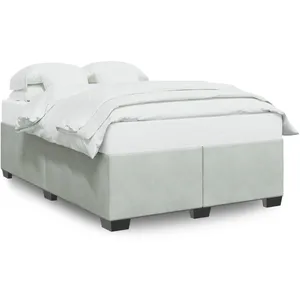 vidaXL Cadre de lit Gris clair 160x200 cm Velours pas cher