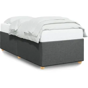 vidaXL Cadre de lit Gris foncé 90x190 cm Tissu pas cher