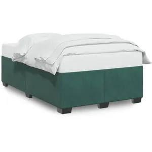vidaXL Cadre de lit vert foncé 120x190 cm velours pas cher