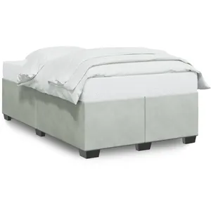 vidaXL Vidaxl Cadre De Lit Sans Matelas Gris Clair 120x200 Cm Velours pas cher