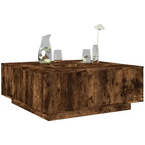 vidaXL Table basse chêne fumé 100x100x40 cm bois d'ingénierie pas cher