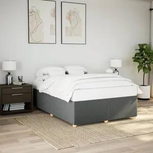 vidaXL Cadre de lit sans matelas gris foncé 140x200 cm tissu pas cher