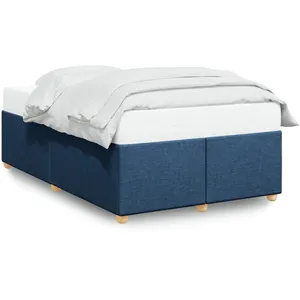 vidaXL Cadre de lit bleu 120x190 cm tissu pas cher