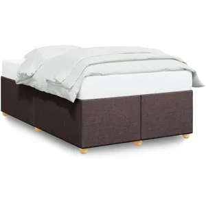 vidaXL Cadre de lit marron foncé 120x190 cm tissu pas cher