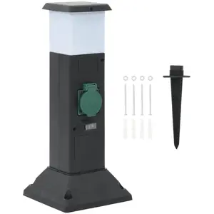Comparateur de prix : vidaXL Colonne de prise d'extérieur avec lampe et piquet à 2 voies