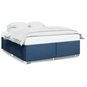 Comparateur de prix : vidaXL Cadre de lit Bleu 180 x 200 cm Tissu
