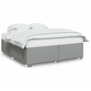 Comparateur de prix : vidaXL Cadre de lit Gris clair 200x200 cm Tissu