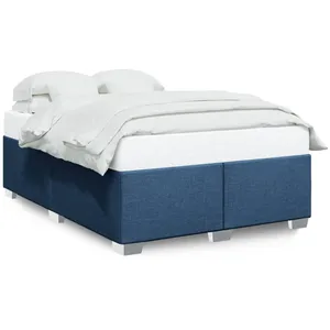 vidaXL Cadre de lit Bleu 140 x 200 cm Tissu pas cher