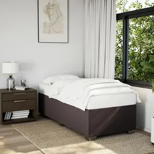vidaXL Cadre de lit Marron foncé 100x200 cm Tissu pas cher