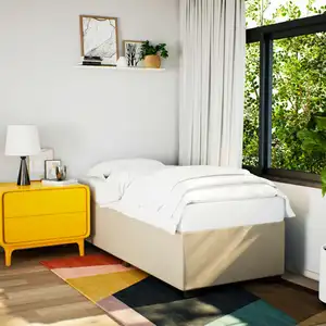 vidaXL Cadre de lit Crème 100 x 200 cm Tissu pas cher